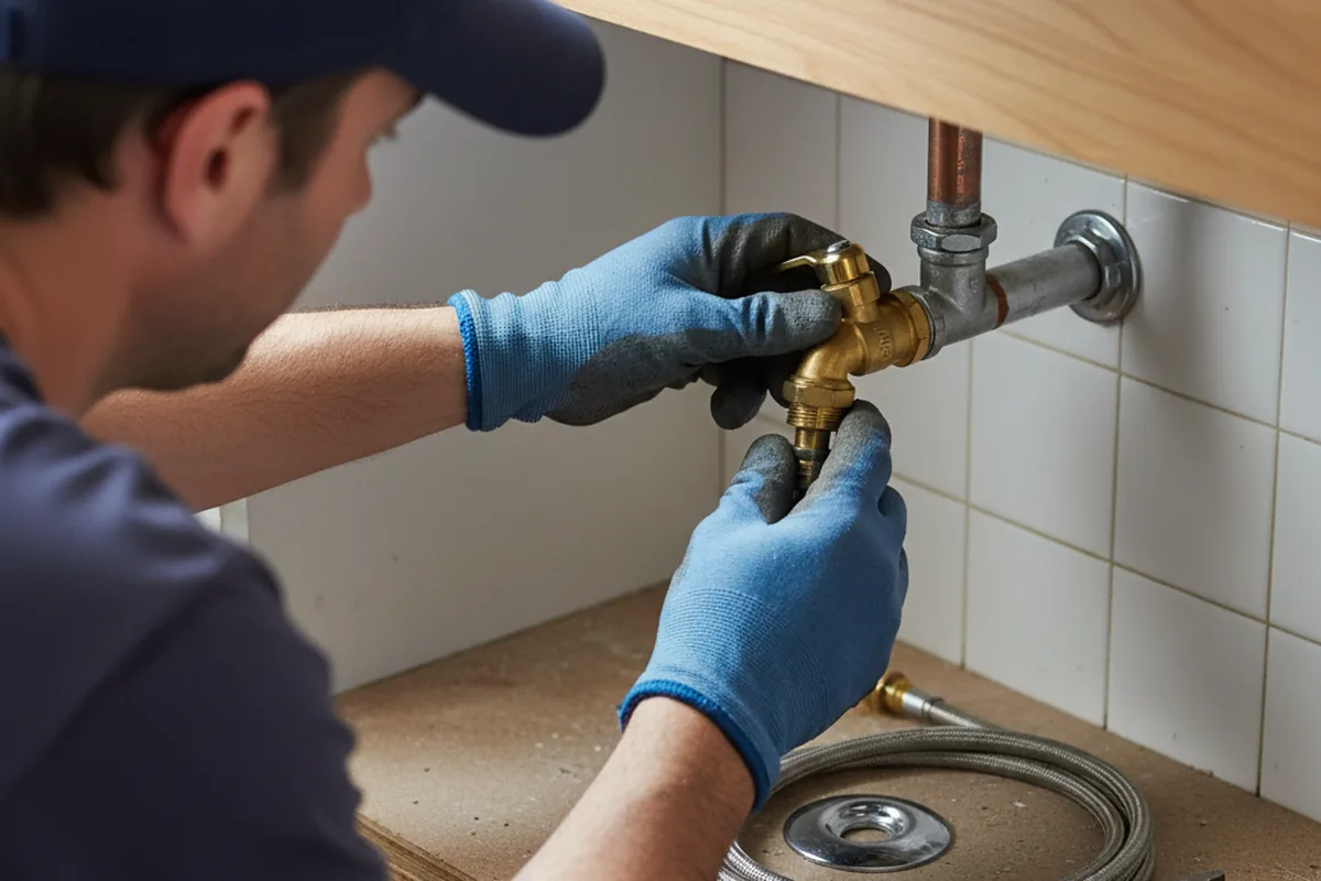 Shutoff valve and fitting work during Well Pump Repair in Omaha